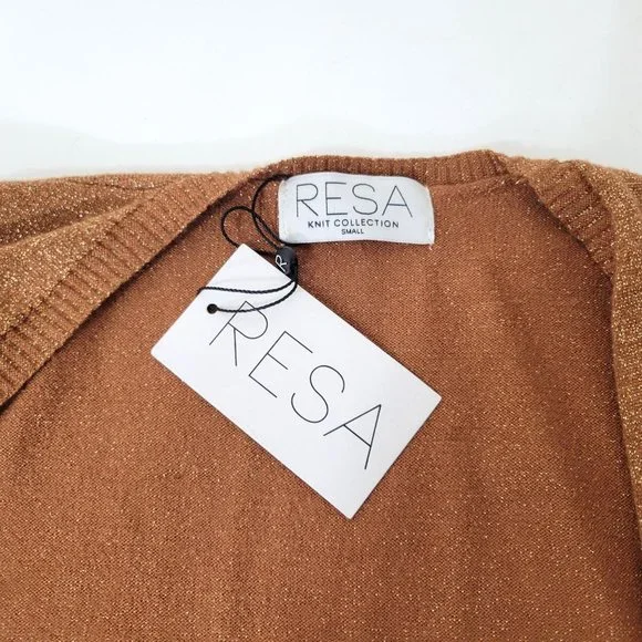 Resa Malia Cardigan Dress or Duster Cinnamon Metallic Copper NWT - Picture 7 of 8